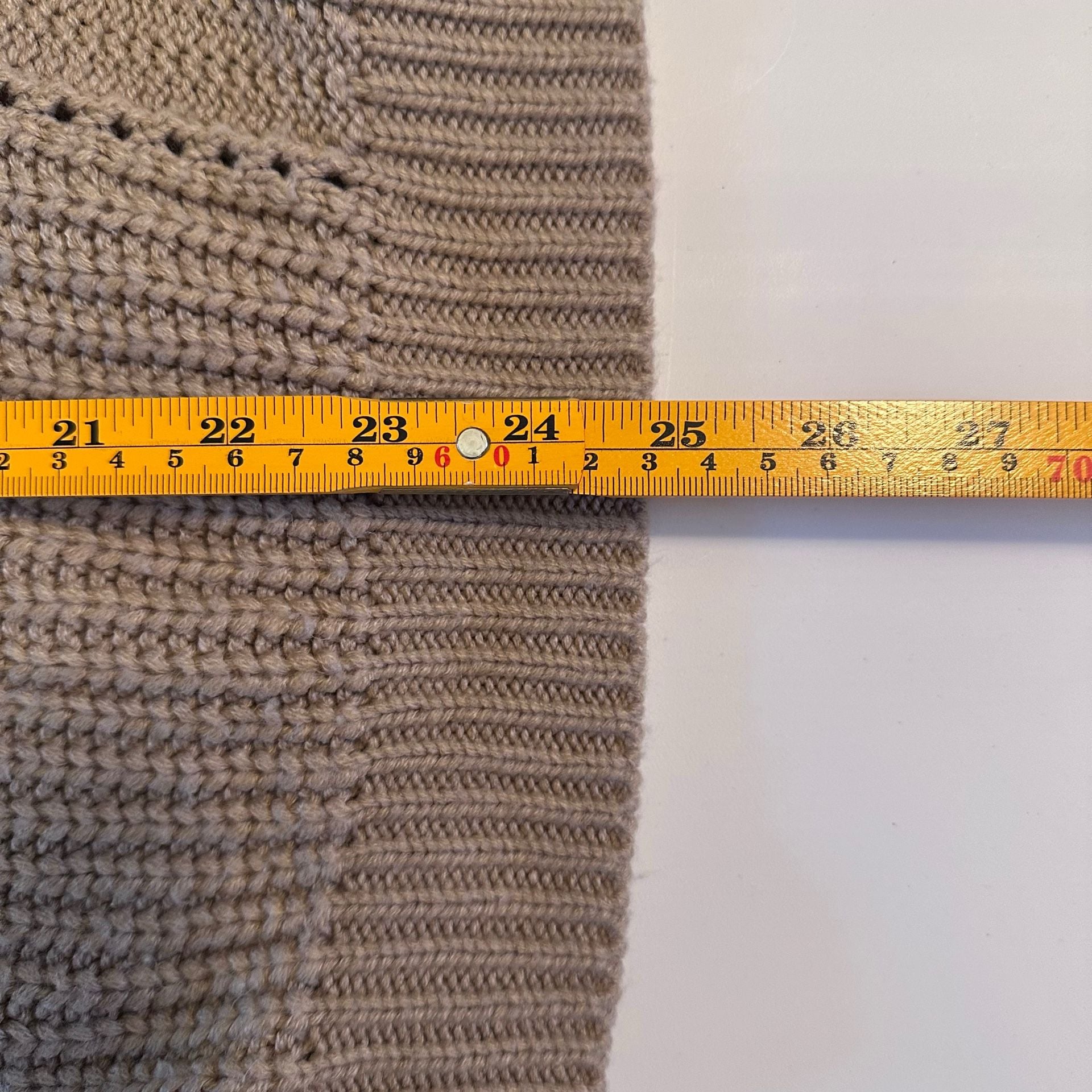 The Post Tan Ribbed Pointelle Knit Oversized Sweater 10