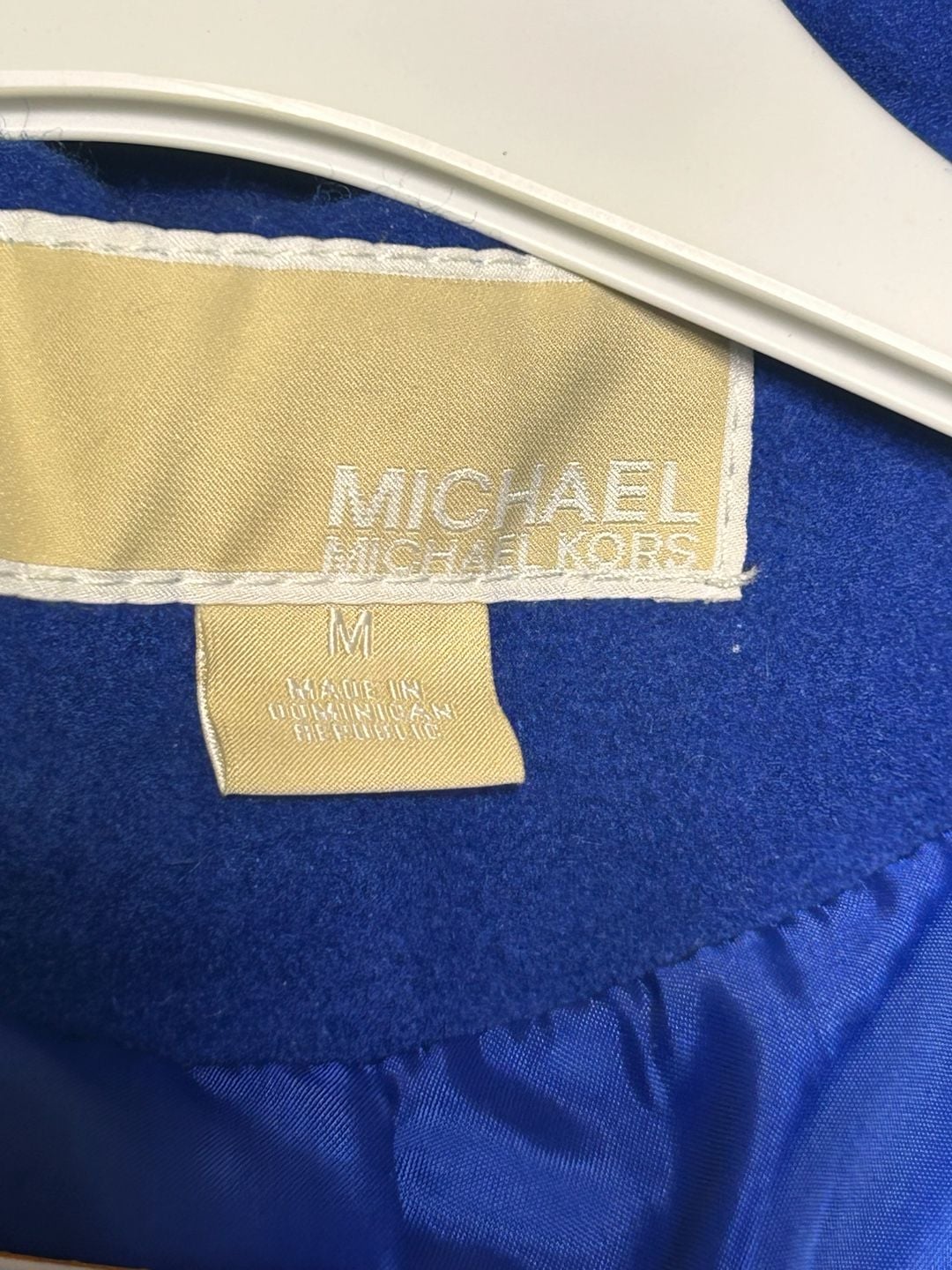 Michael Kors Royal Blue Wool Blend Asymmetrical Zip Belted Moto Coat 3