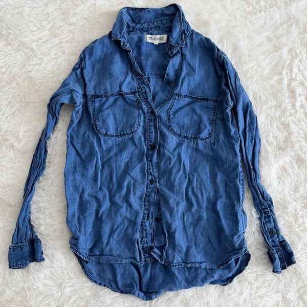Madewell Central Shirt in Chambray Medium Indigo