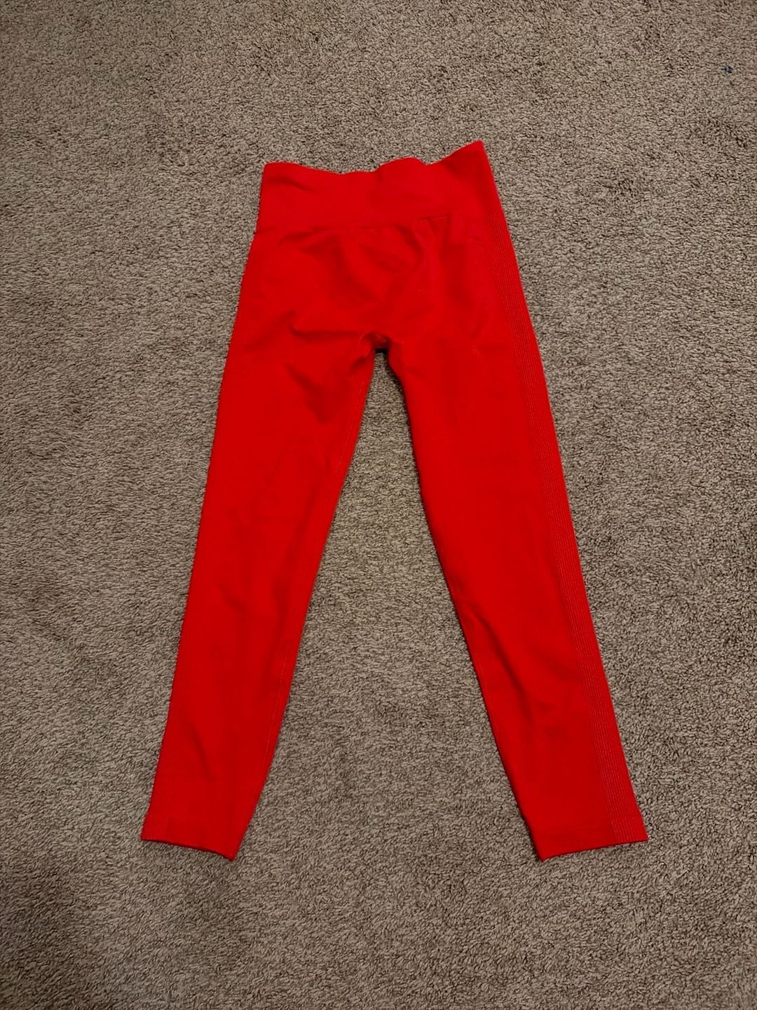 Diosa Fit Red Seamless High-Waisted Ribbed Leggings 2