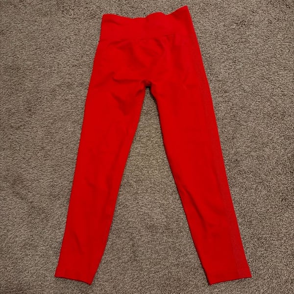 Diosa Fit Red Seamless High-Waisted Ribbed Leggings