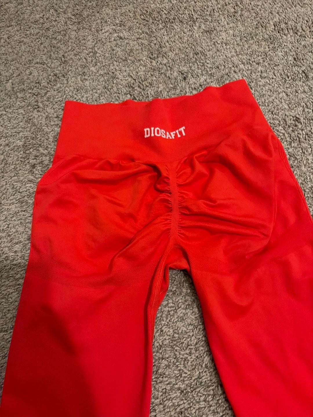 Diosa Fit Red Seamless High-Waisted Ribbed Leggings 5