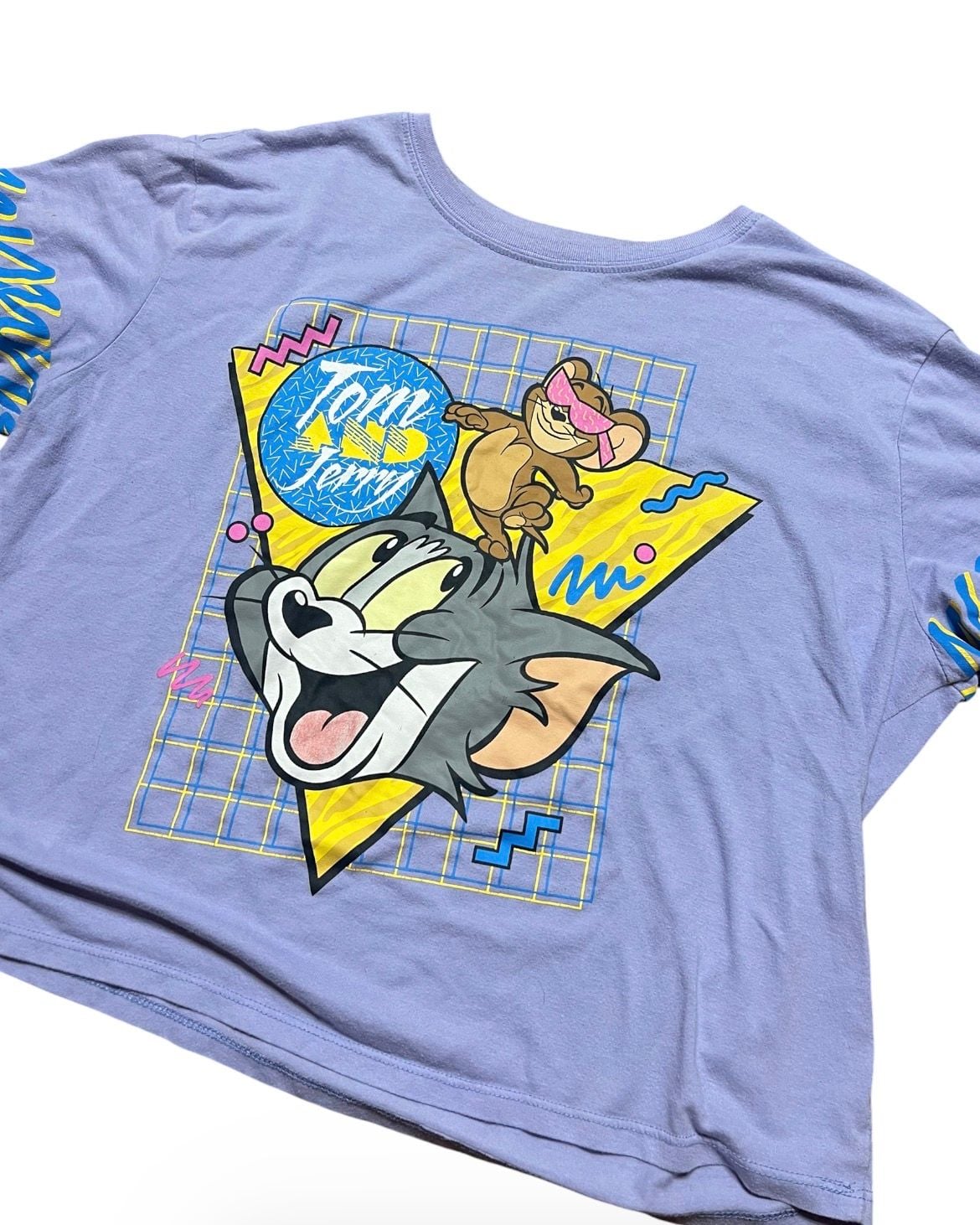 Tom and Jerry Vintage 90s Style Retro Graphic Crop T-Shirt 2