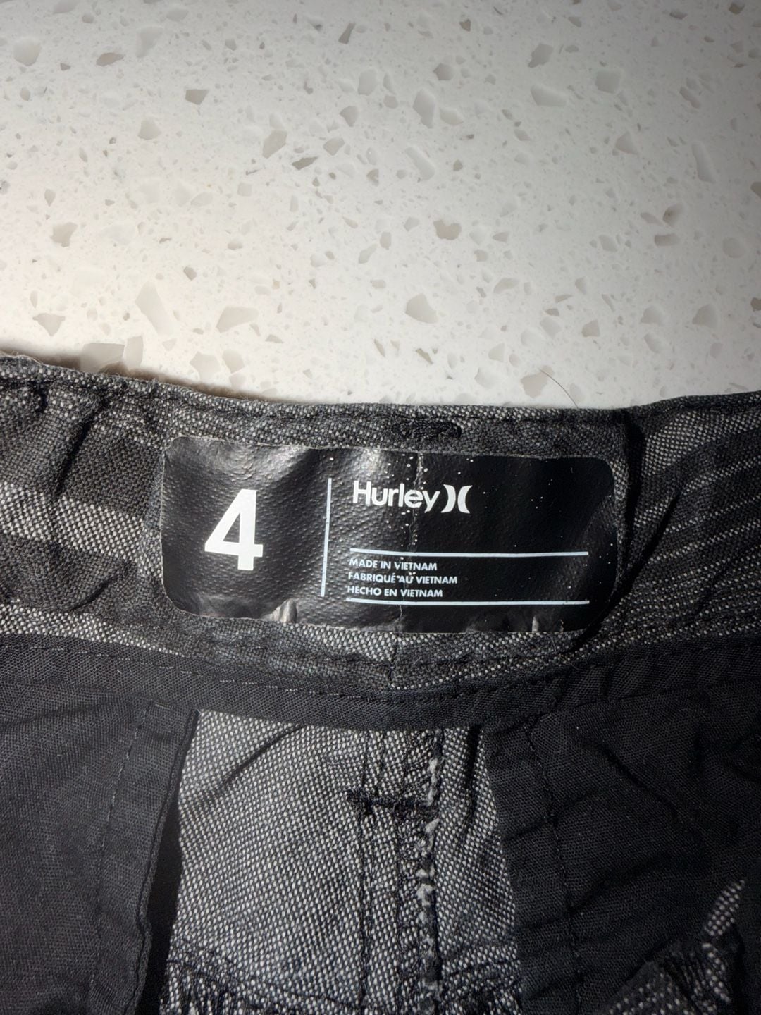 Hurley Boys Black and Grey Striped Chino Shorts Size 4 8