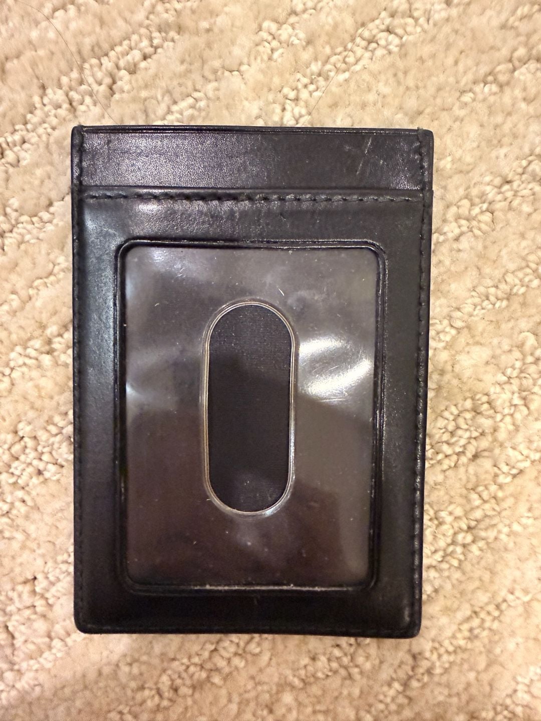 Coach Leather ID Badge Card Holder Slim Wallet 3