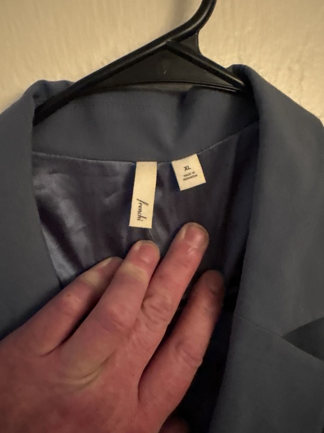 Frenchi Slate Blue Single Button Notched Lapel Blazer 3