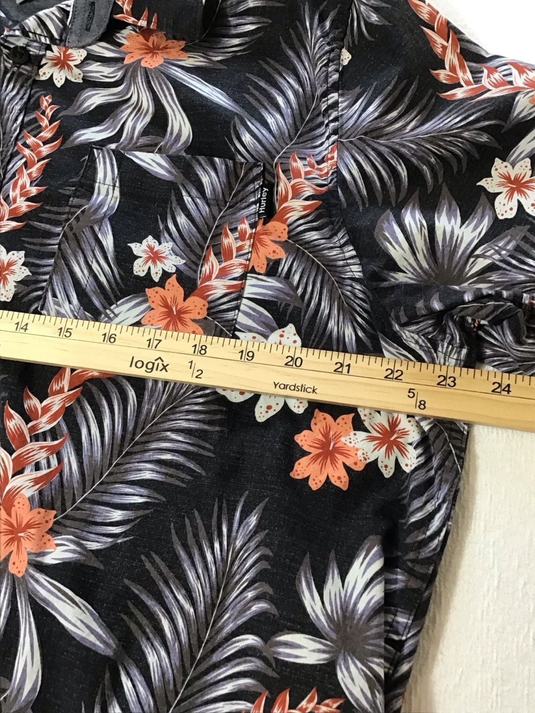 Hurley Men's Short Sleeve Floral Woven Patio Shirt Black Large Summer Vibe 7