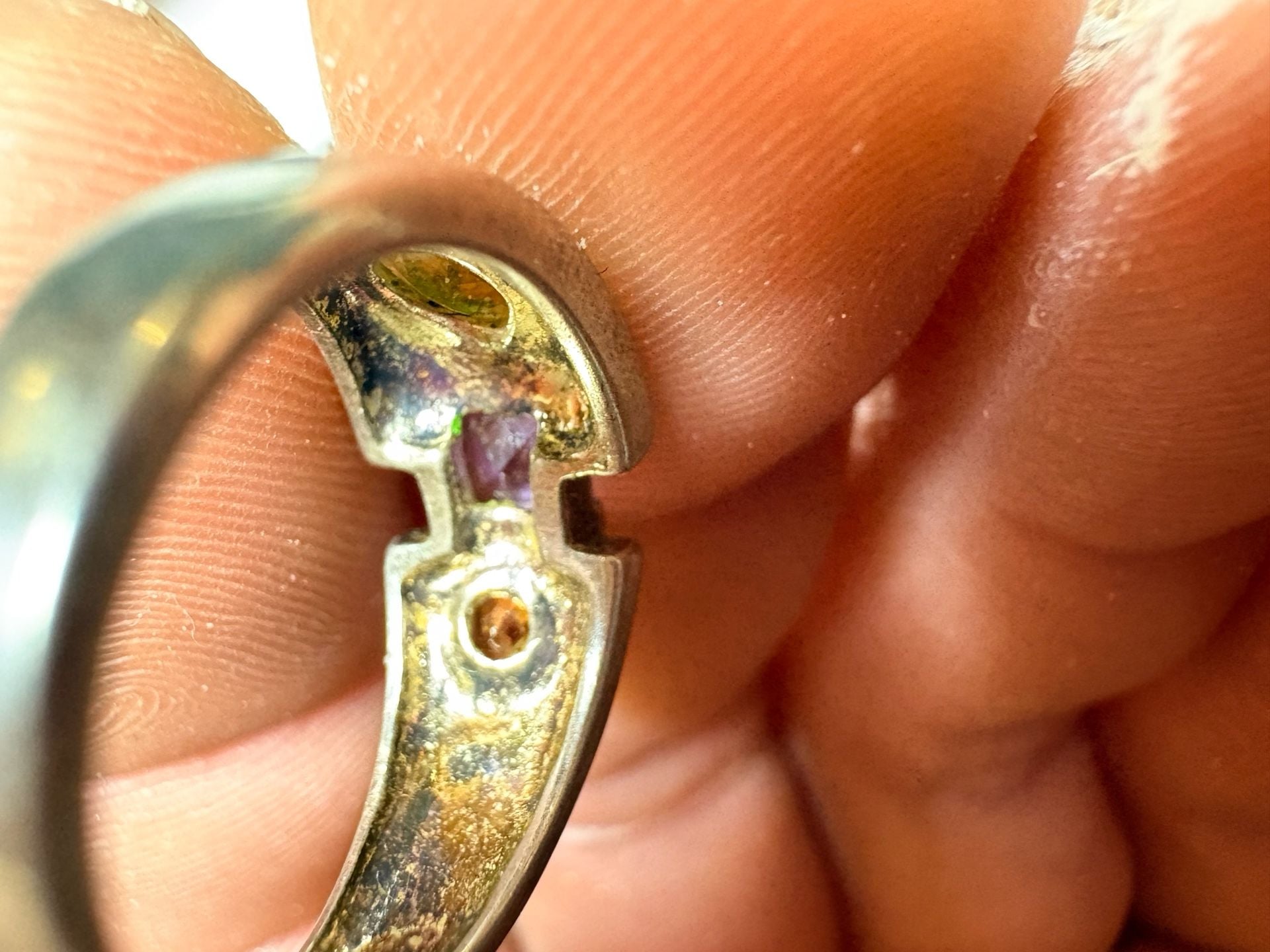 Vintage 925 Sterling Silver Multi-Gemstone Ring with Amethyst, Peridot, and Citrine 5