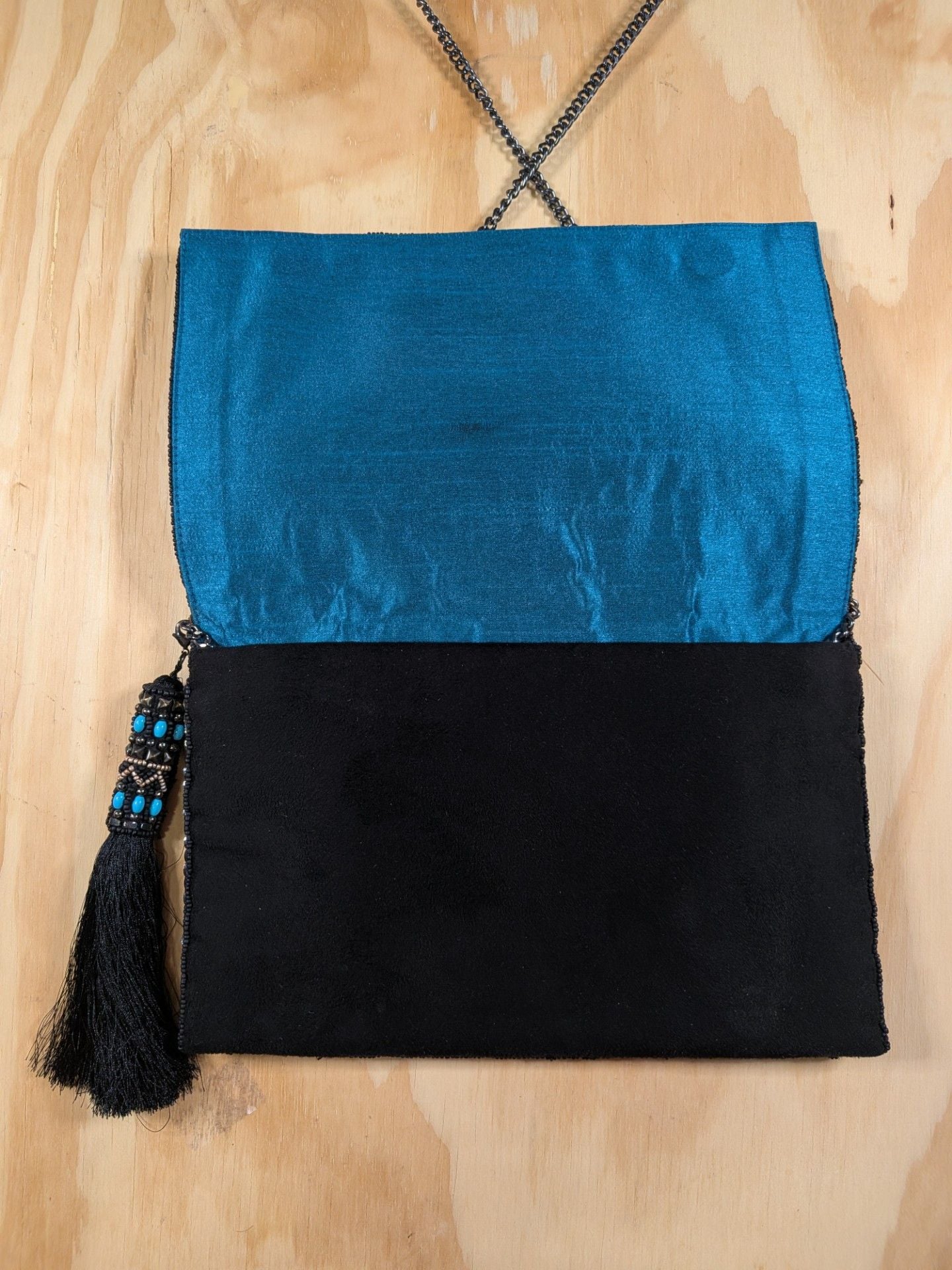 Mary Frances Bohemian Rhapsody Beaded Turquoise Crossbody Bag 4