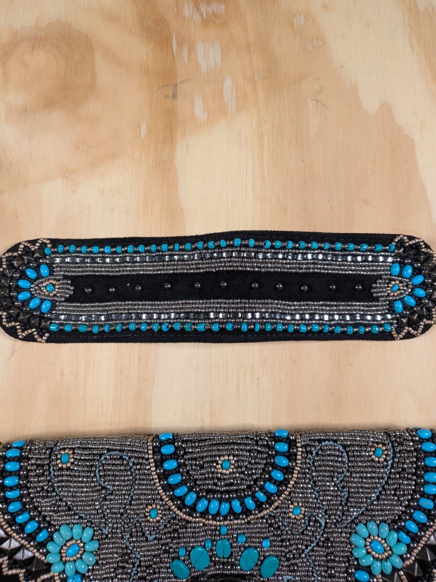Mary Frances Bohemian Rhapsody Beaded Turquoise Crossbody Bag 6