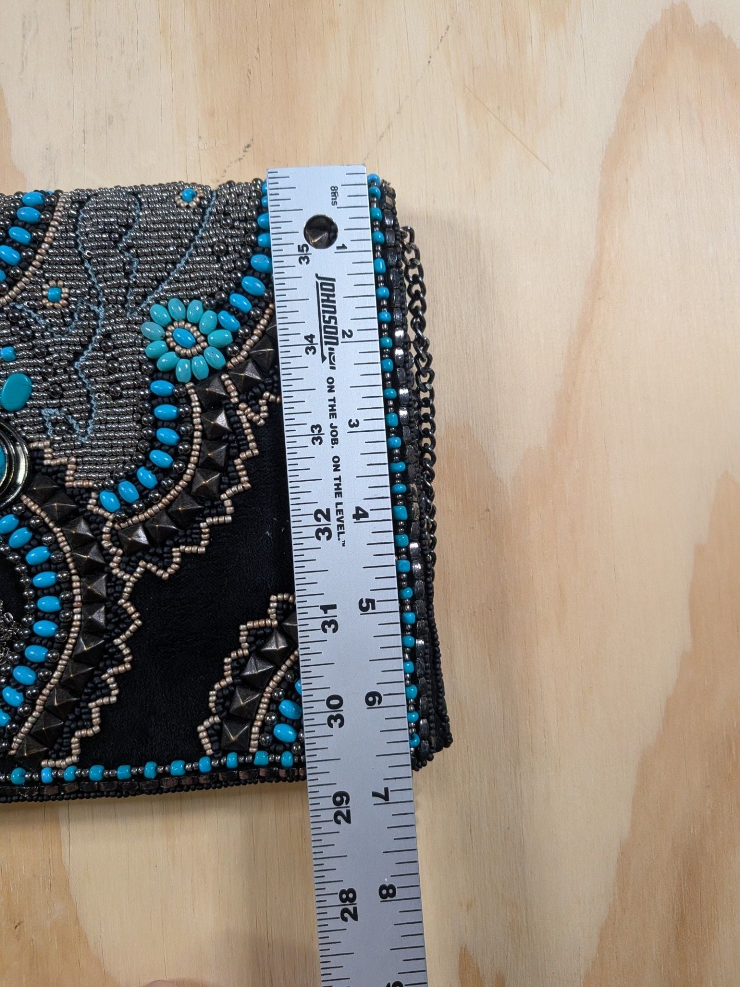 Mary Frances Bohemian Rhapsody Beaded Turquoise Crossbody Bag 9