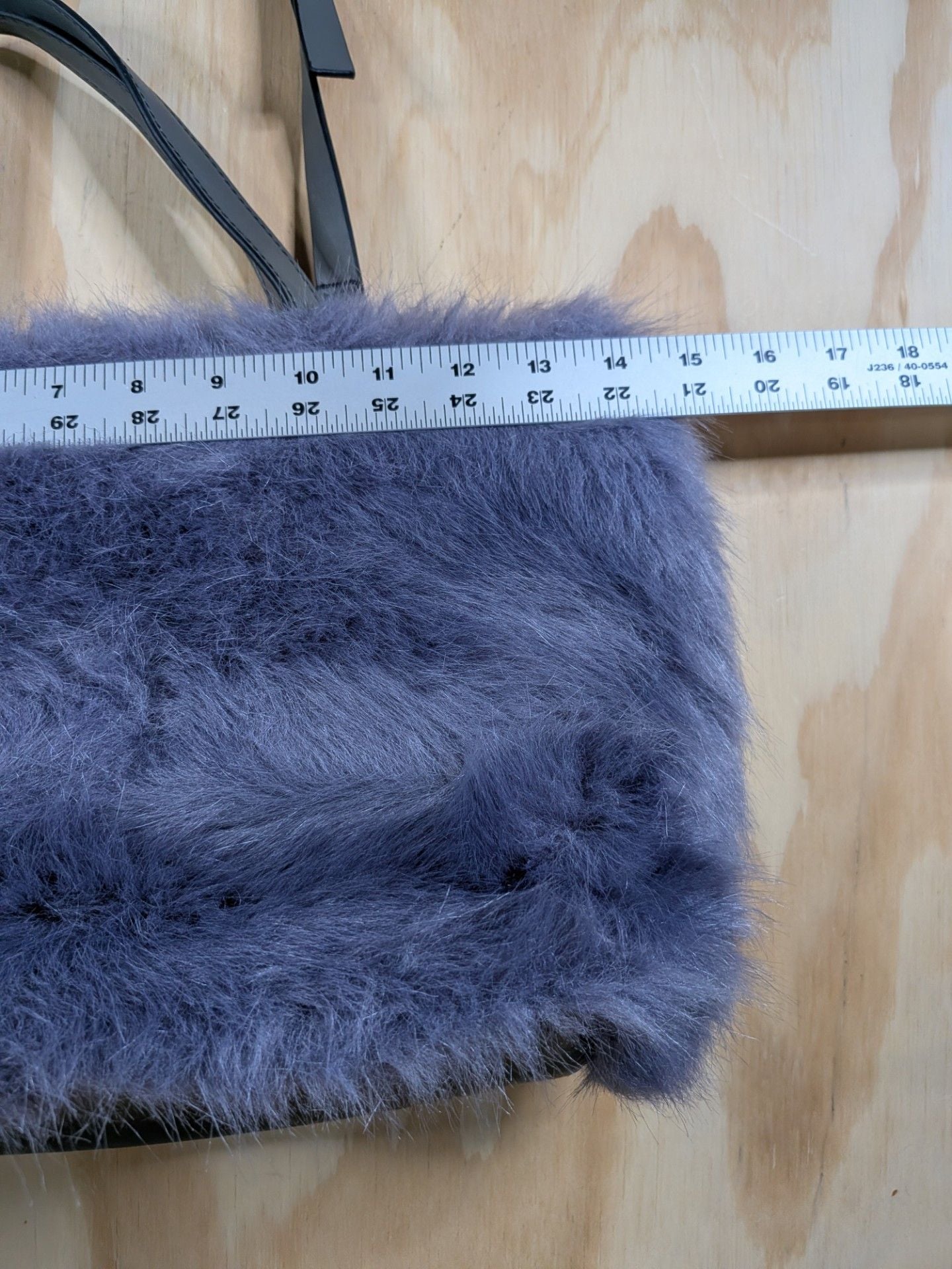 French Connection Purple Faux Fur Tote Bag with Crossbody Strap 8
