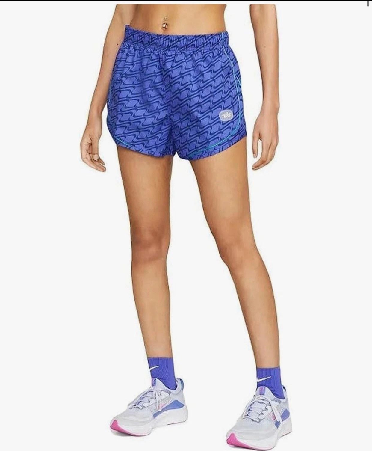 NIKE Dri-FIT Tempo Icon Clash Women Shorts Lapis/Neptune Green XSmall DQ6356-430 3
