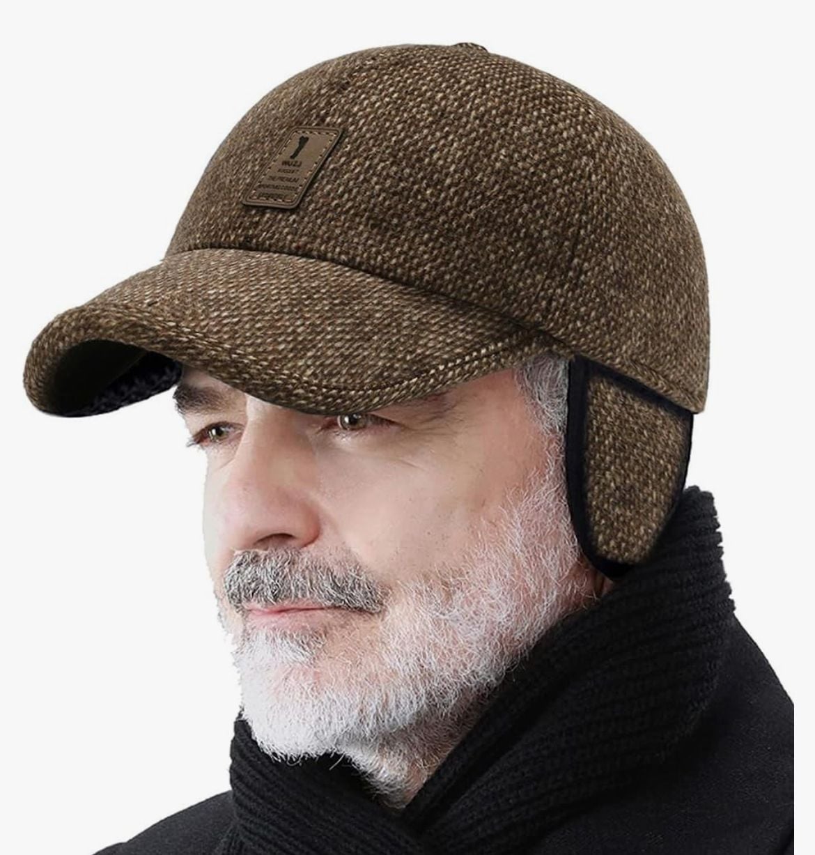 WUZJ Men's Tweed Baseball Cap with Foldable Eaflaps 1