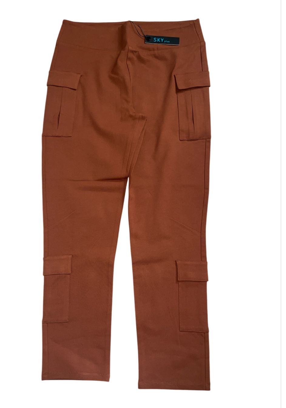 SKY plus Rust Orange High Waisted Multiple Cargo Pocket Pants 2