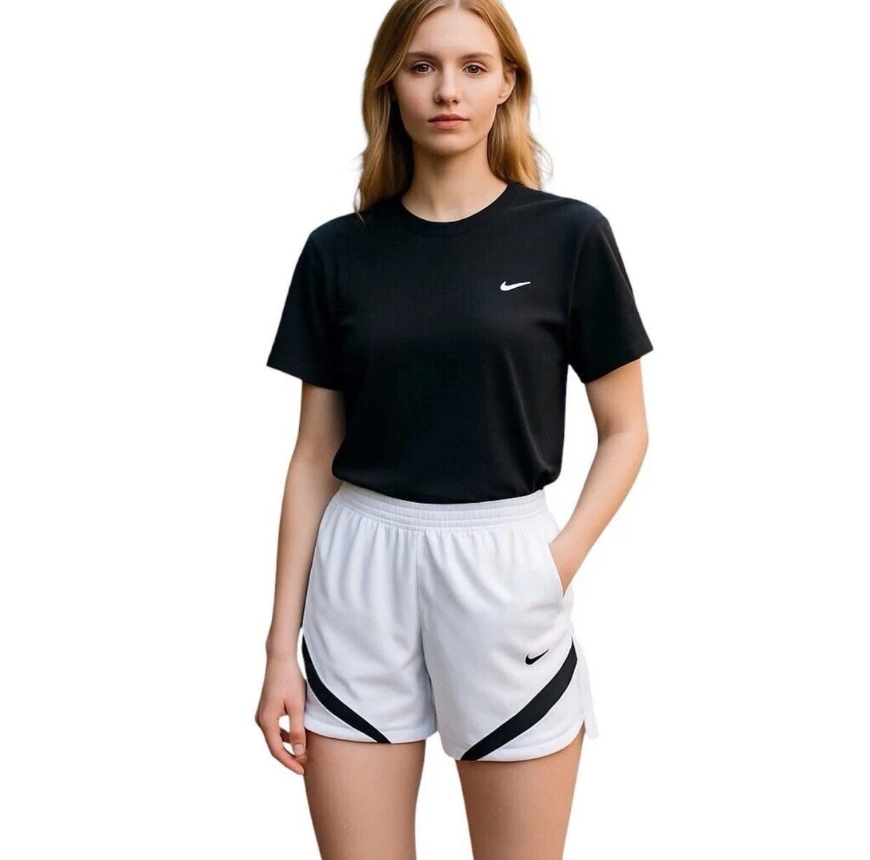 Nike Women's Elite White/Blue Basketball Shorts CQ4357-107 Large 3