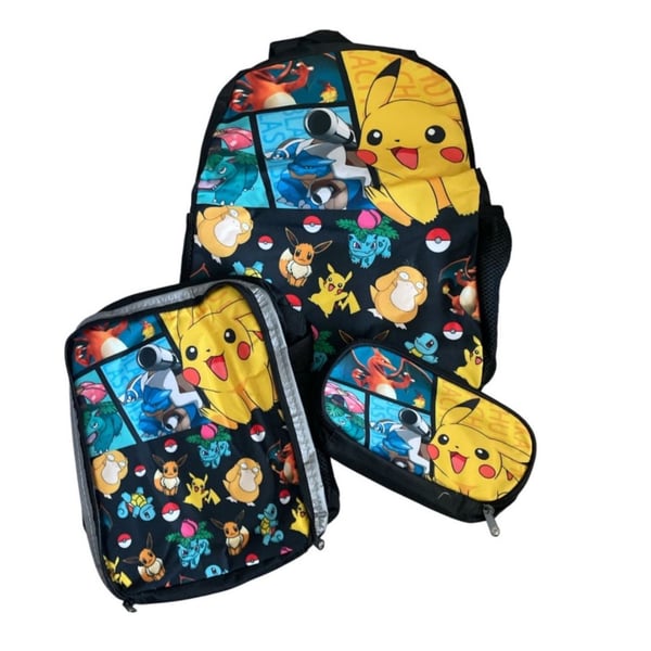 Pokémon 3-Piece Backpack Set with Insulated Lunch Bag and Pencil Case