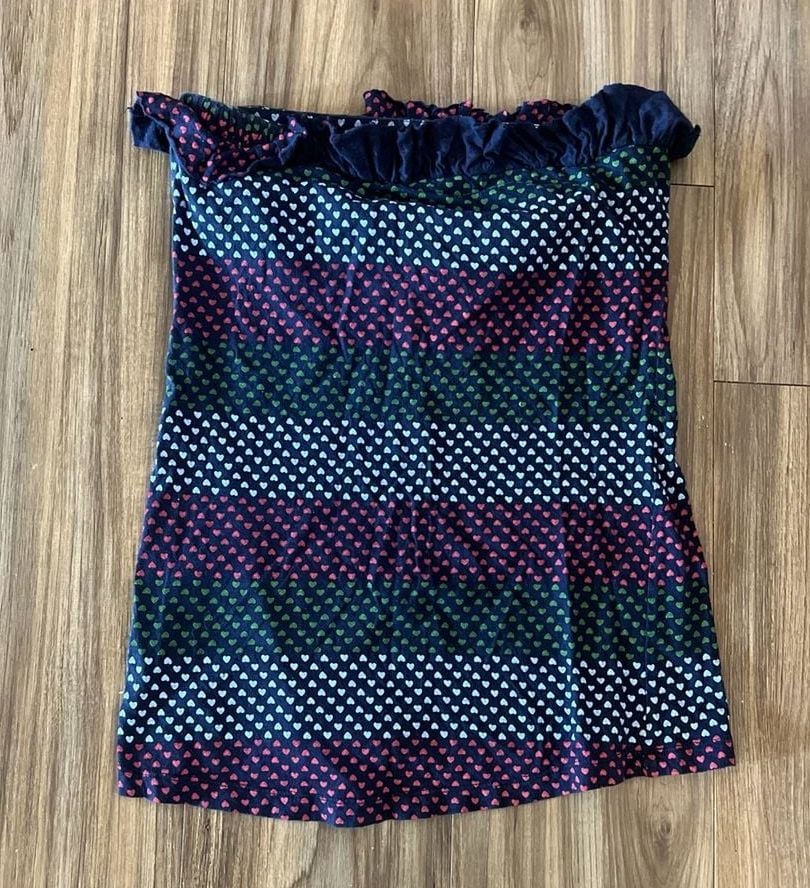 Next Era Multi-Color Heart Stripe Ruffle Tube Top 2