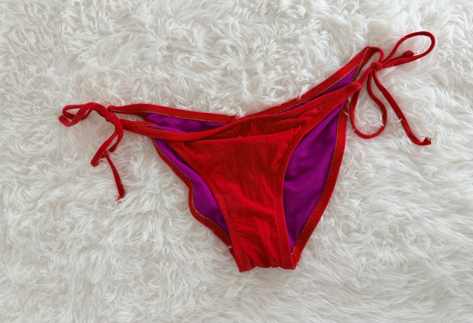 Sofia by ViX Red and Magenta Reversible Side Tie Bikini Bottom 2