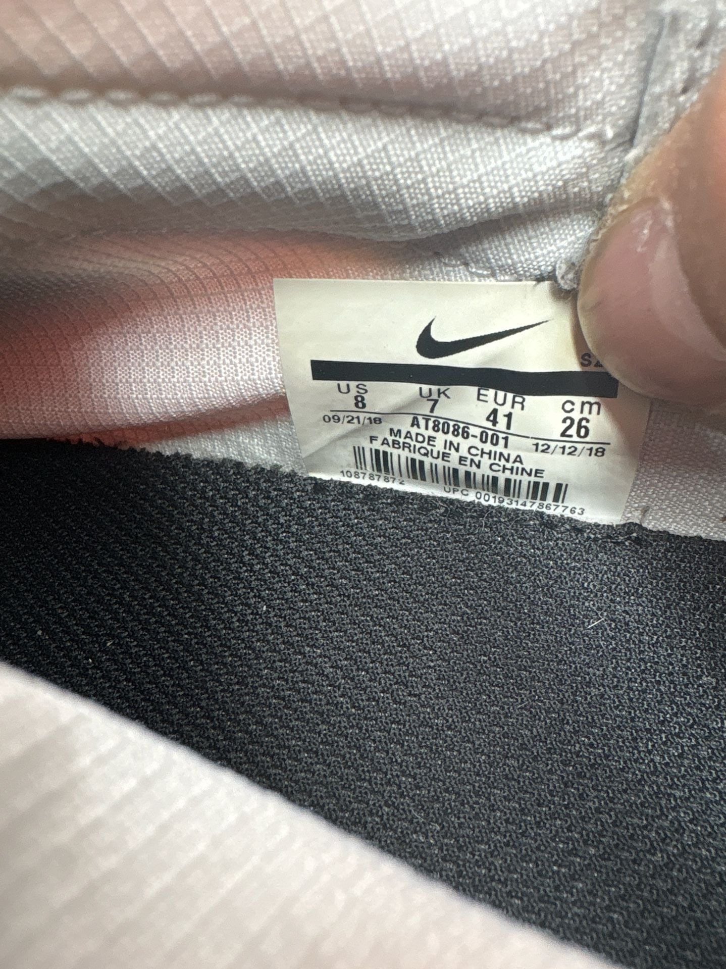 NIKE AIR FEAR OF GOD MOCCASIN PURE PLATINUM/BLACK SAIL - US MEN 8 WOMEN 9.5 193147867763 7