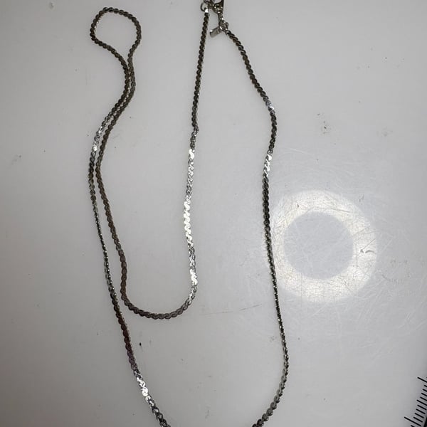 Vintage Monet Silver Tone S-Link Chain Necklace with Lobster Clasp