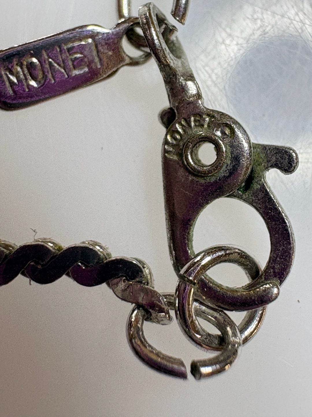 Vintage Monet Silver Tone S-Link Chain Necklace with Lobster Clasp 7