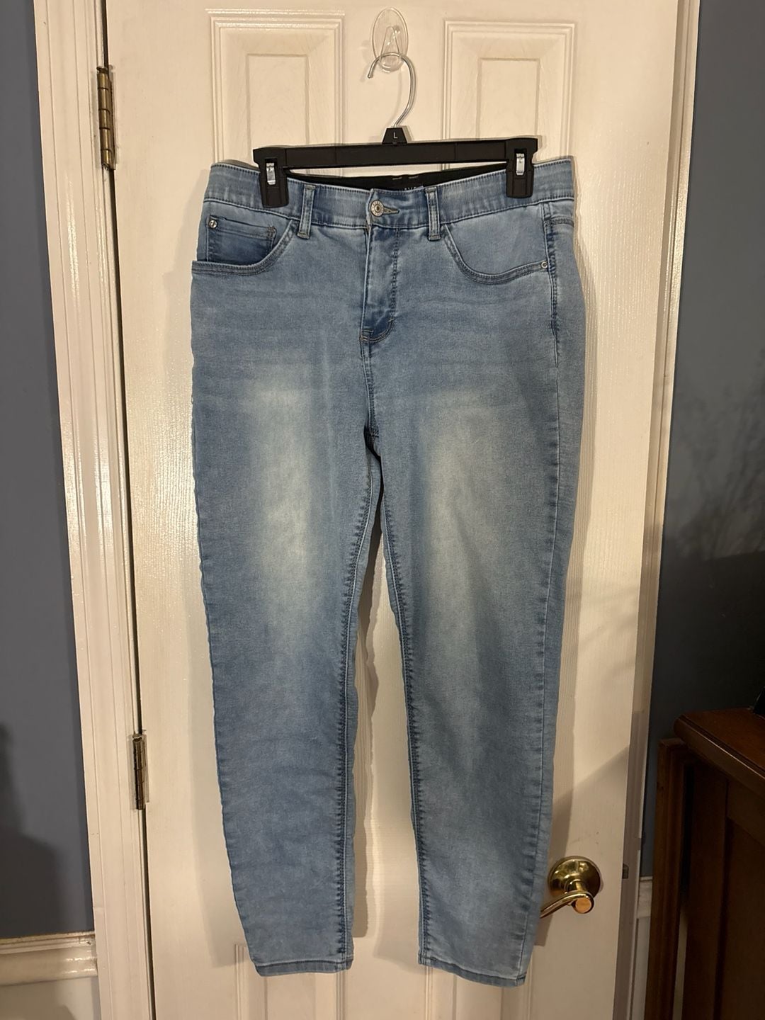 Curve Appeal Comfort Waist High-Rise Skinny Light Wash Denim Jeans Size 10/30 2