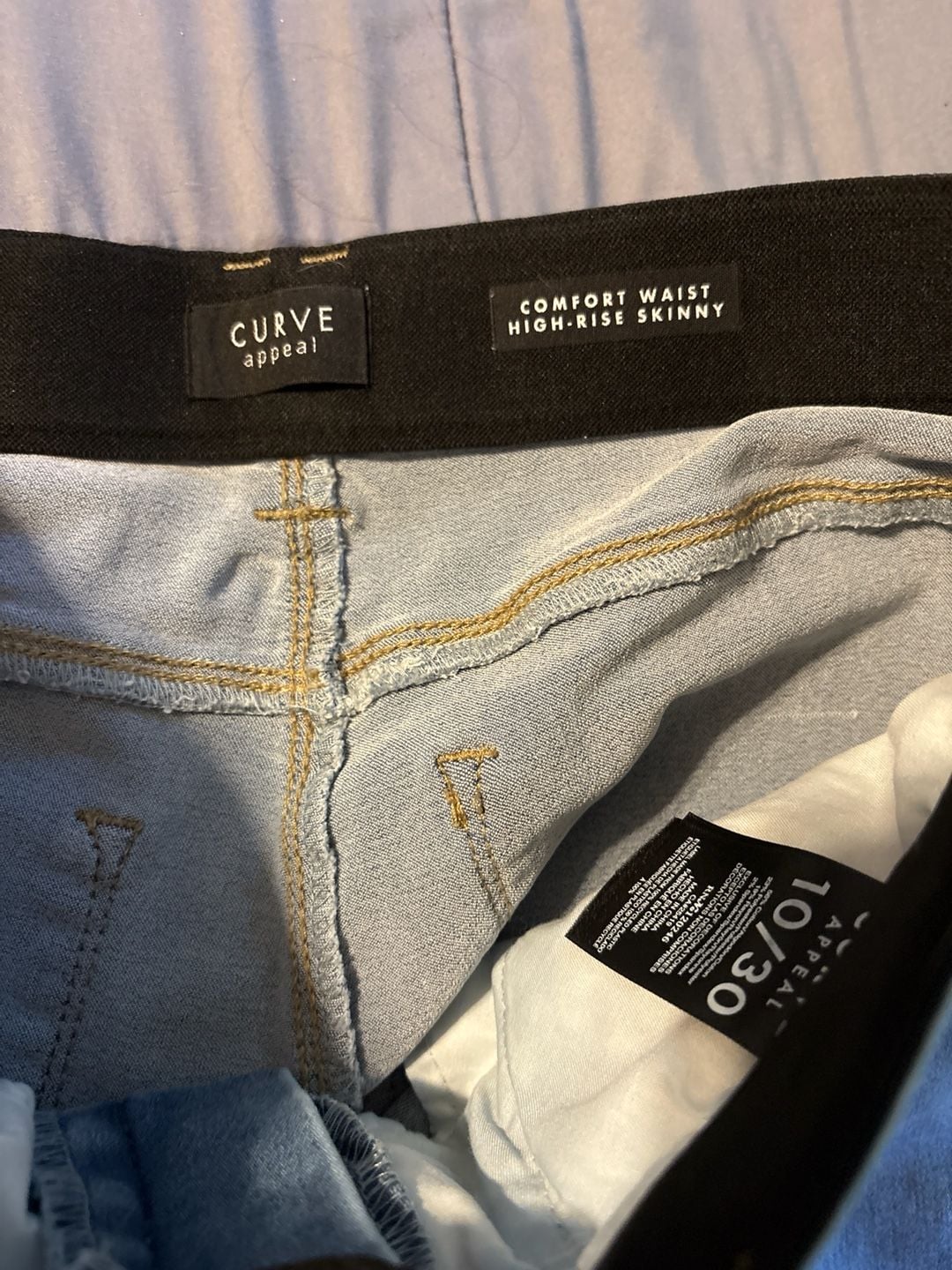 Curve Appeal Comfort Waist High-Rise Skinny Light Wash Denim Jeans Size 10/30 4
