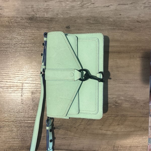 Rebecca Minkoff Mini Avery Crossbody Bag in Mint Green Saffiano Leather