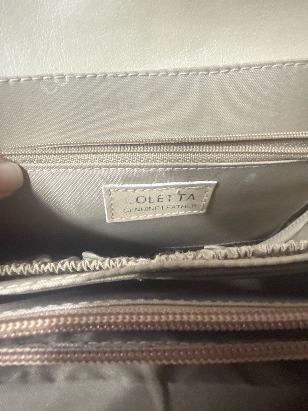 Coletta Off-White Genuine Leather Vintage Shoulder Bag 7