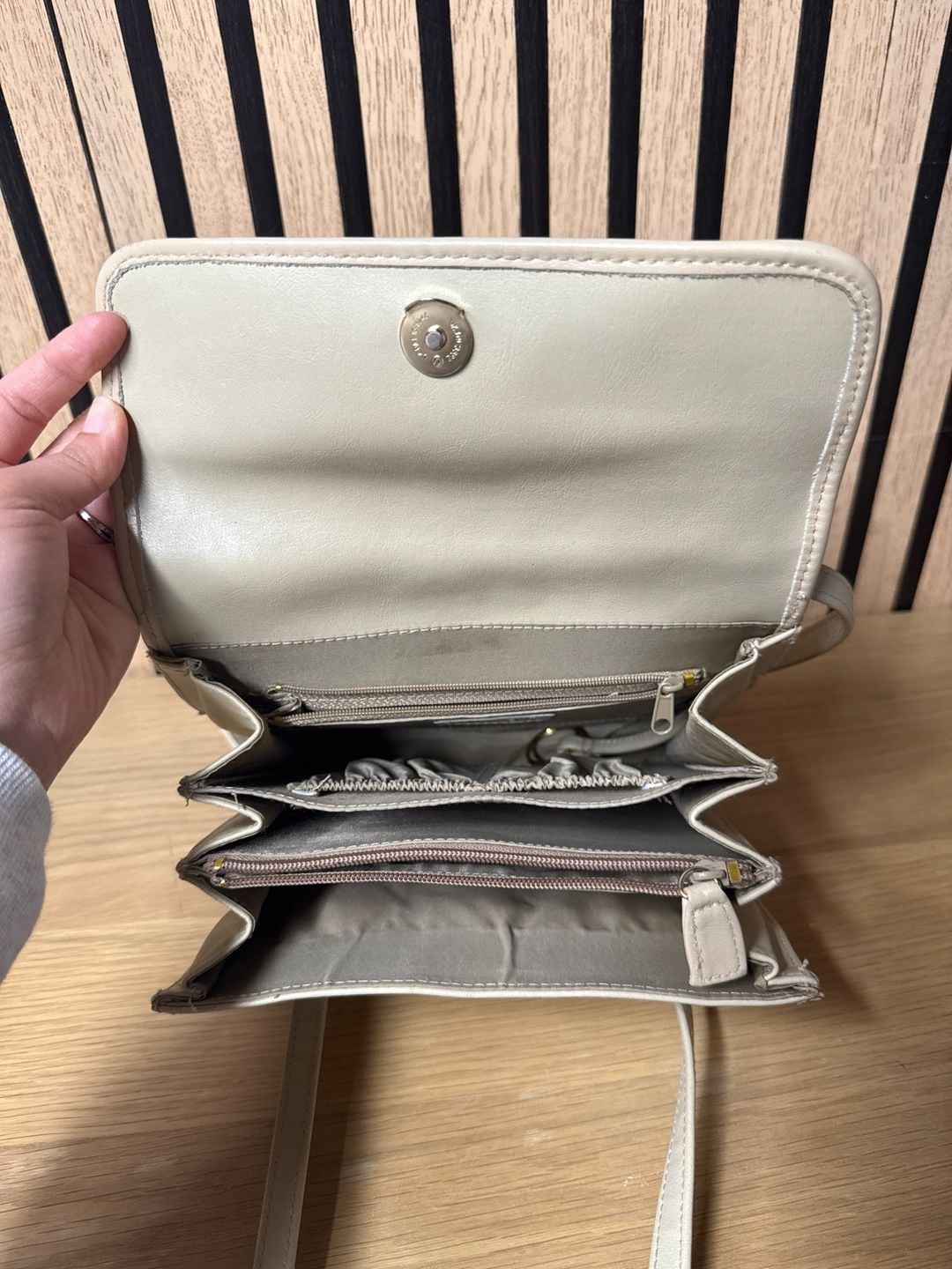 Coletta Off-White Genuine Leather Vintage Shoulder Bag 8