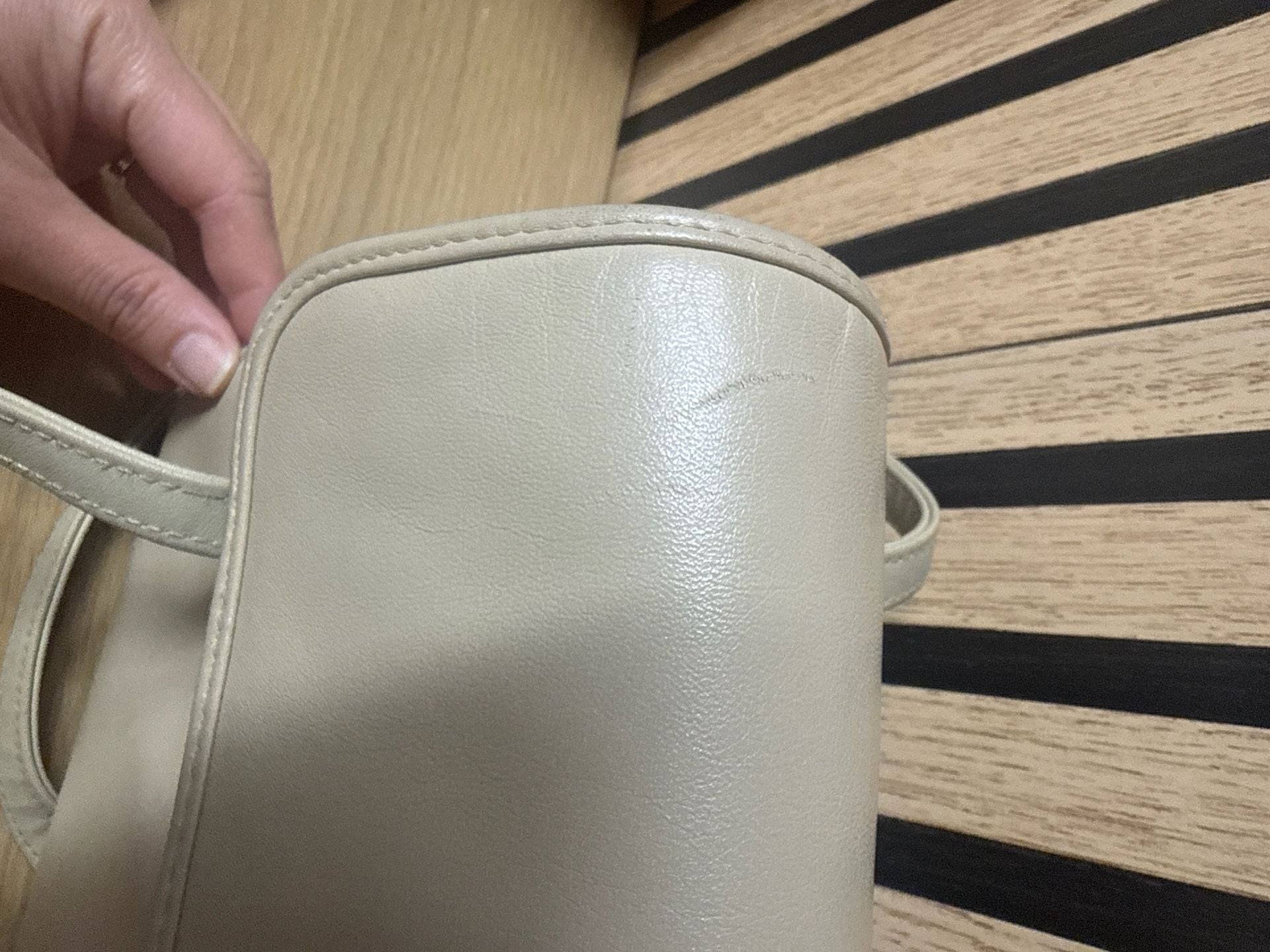 Coletta Off-White Genuine Leather Vintage Shoulder Bag 10