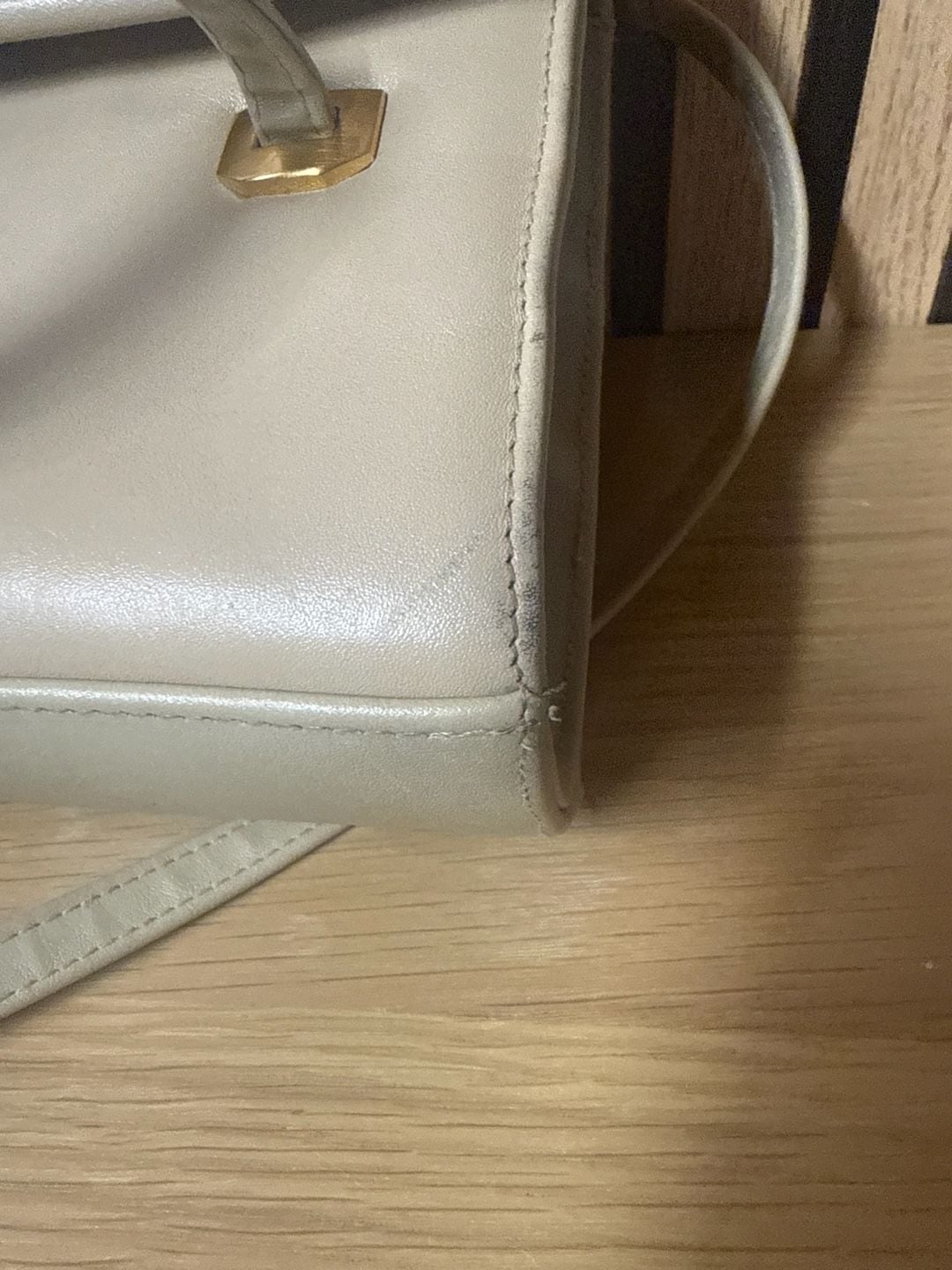 Coletta Off-White Genuine Leather Vintage Shoulder Bag 11
