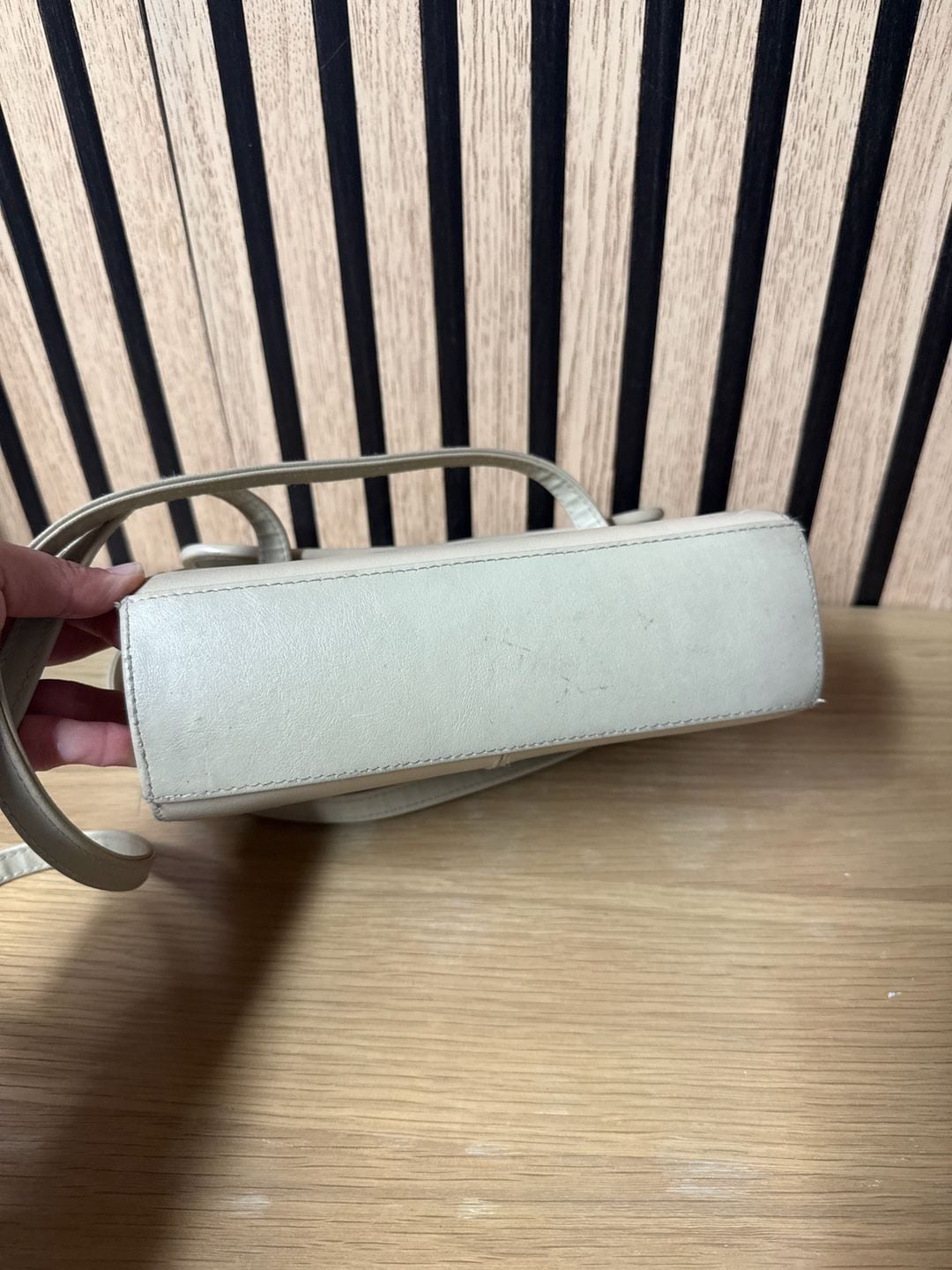 Coletta Off-White Genuine Leather Vintage Shoulder Bag 12