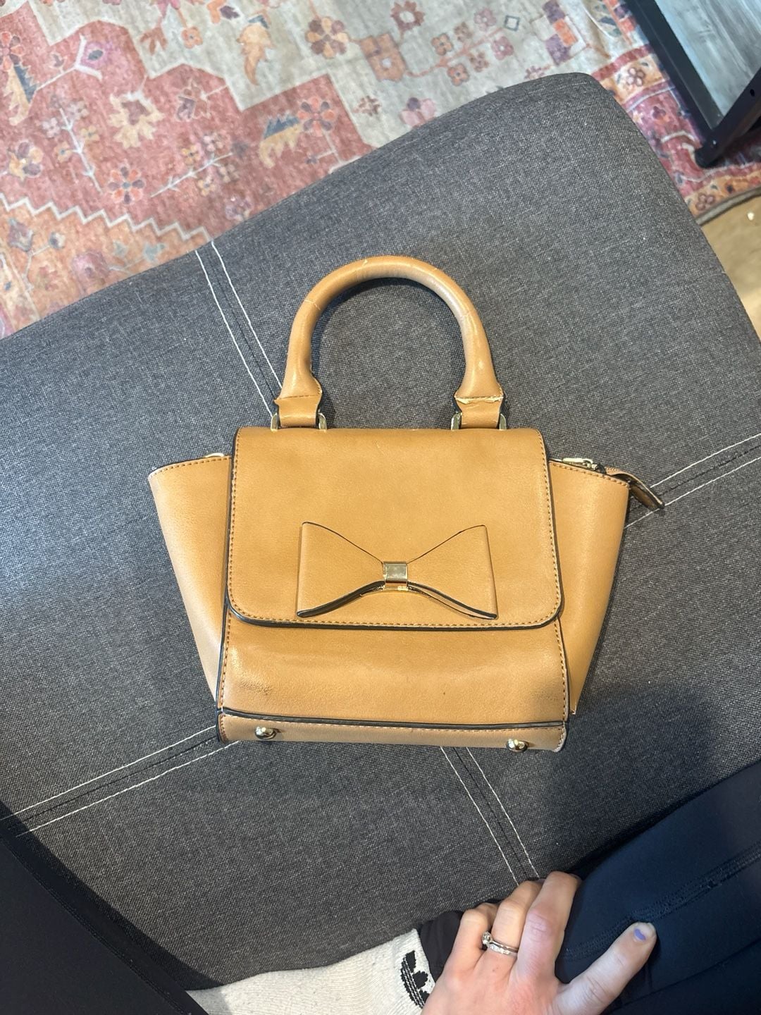 Ted Baker Tan Leather Bow Detail Satchel Handbag 1