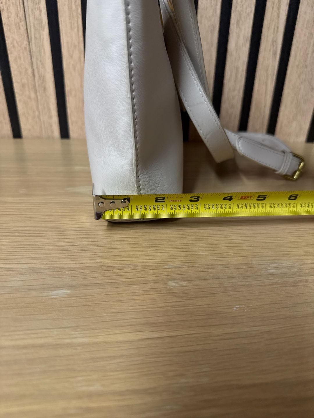 Street Level Faux Leather Buckle Shoulder Bag in Cream 7