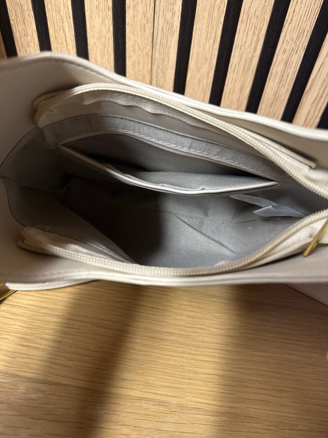 Street Level Faux Leather Buckle Shoulder Bag in Cream 9