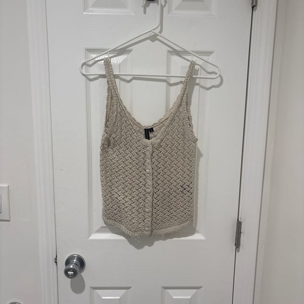 H&M Crochet Knit Button-Up Camisole Top