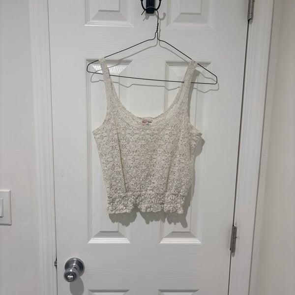 Black Poppy Lace Smocked Waist Tank Top