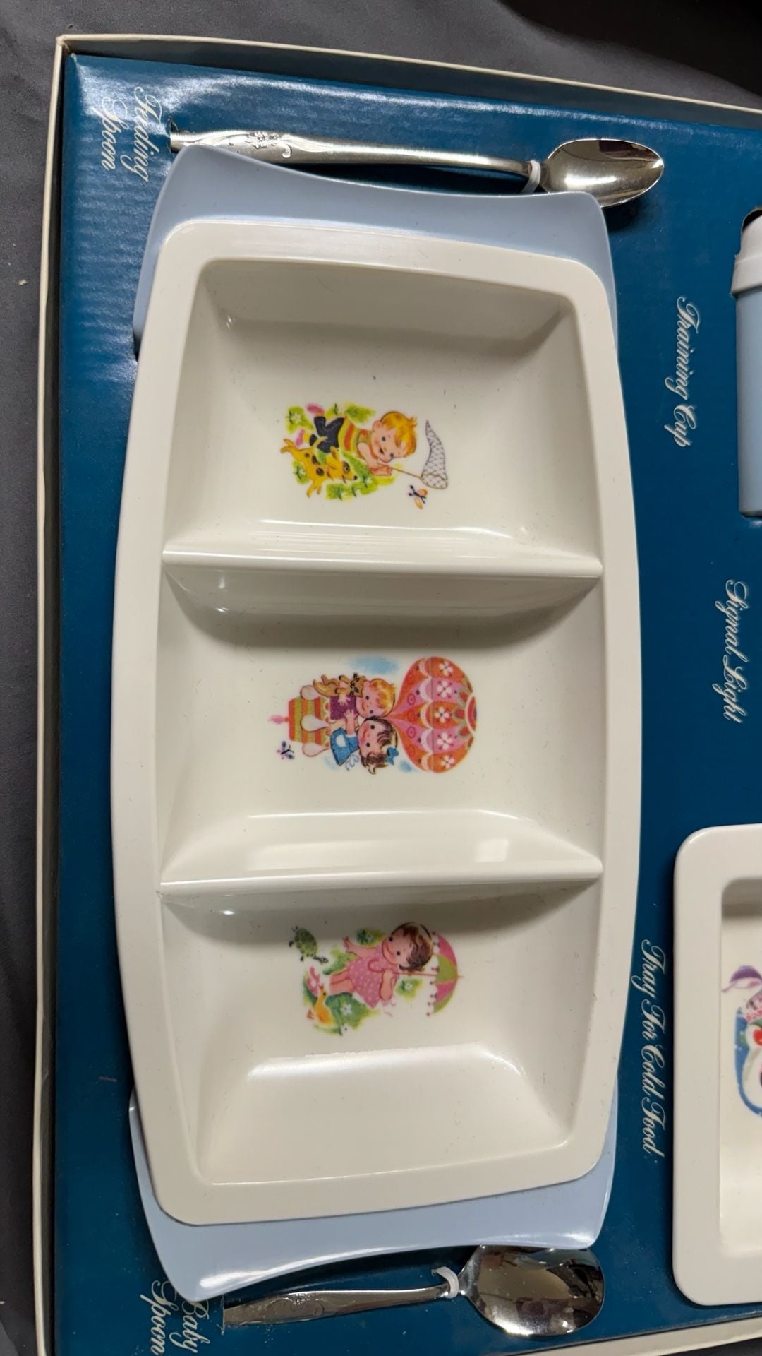Vintage GE Heat 'n Serve Baby Dish Feeding and Training Set Model D-4 2