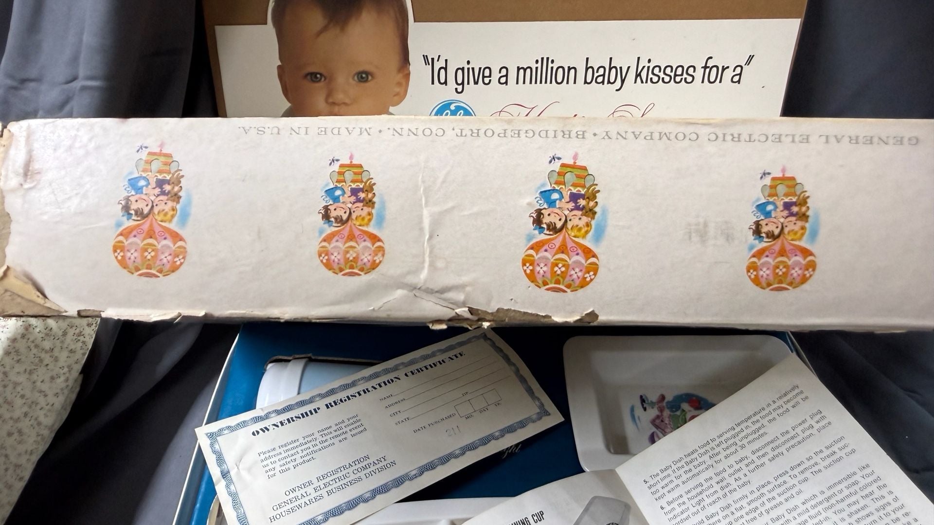 Vintage GE Heat 'n Serve Baby Dish Feeding and Training Set Model D-4 6