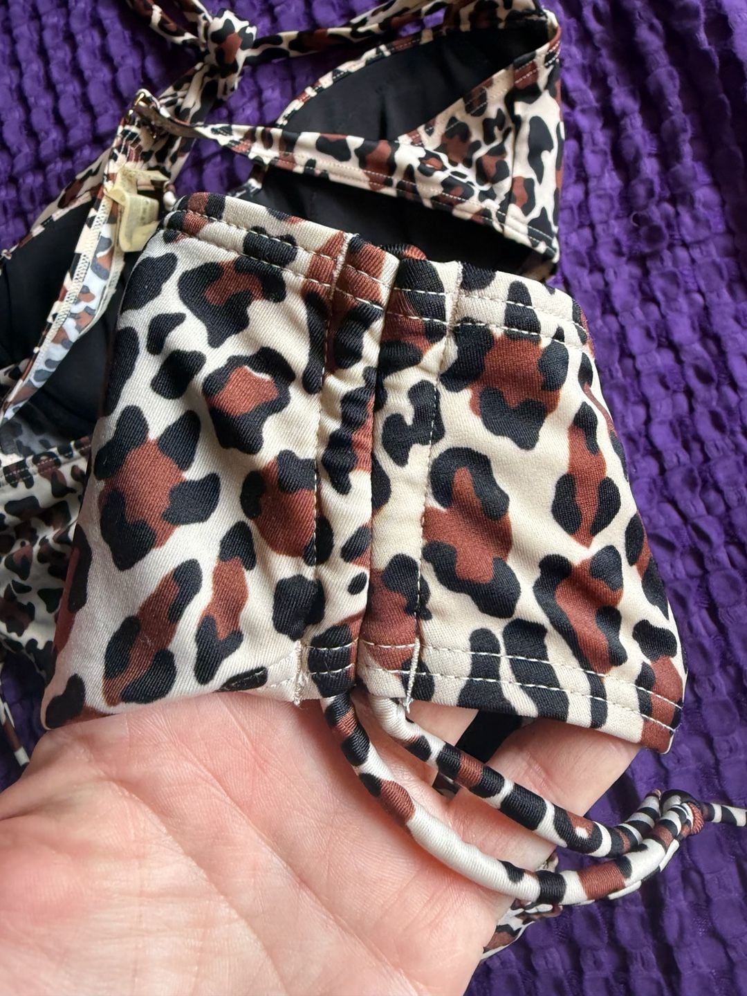 2000s Victoria's Secret Leopard Print Push-Up Halter Bikini Set 7