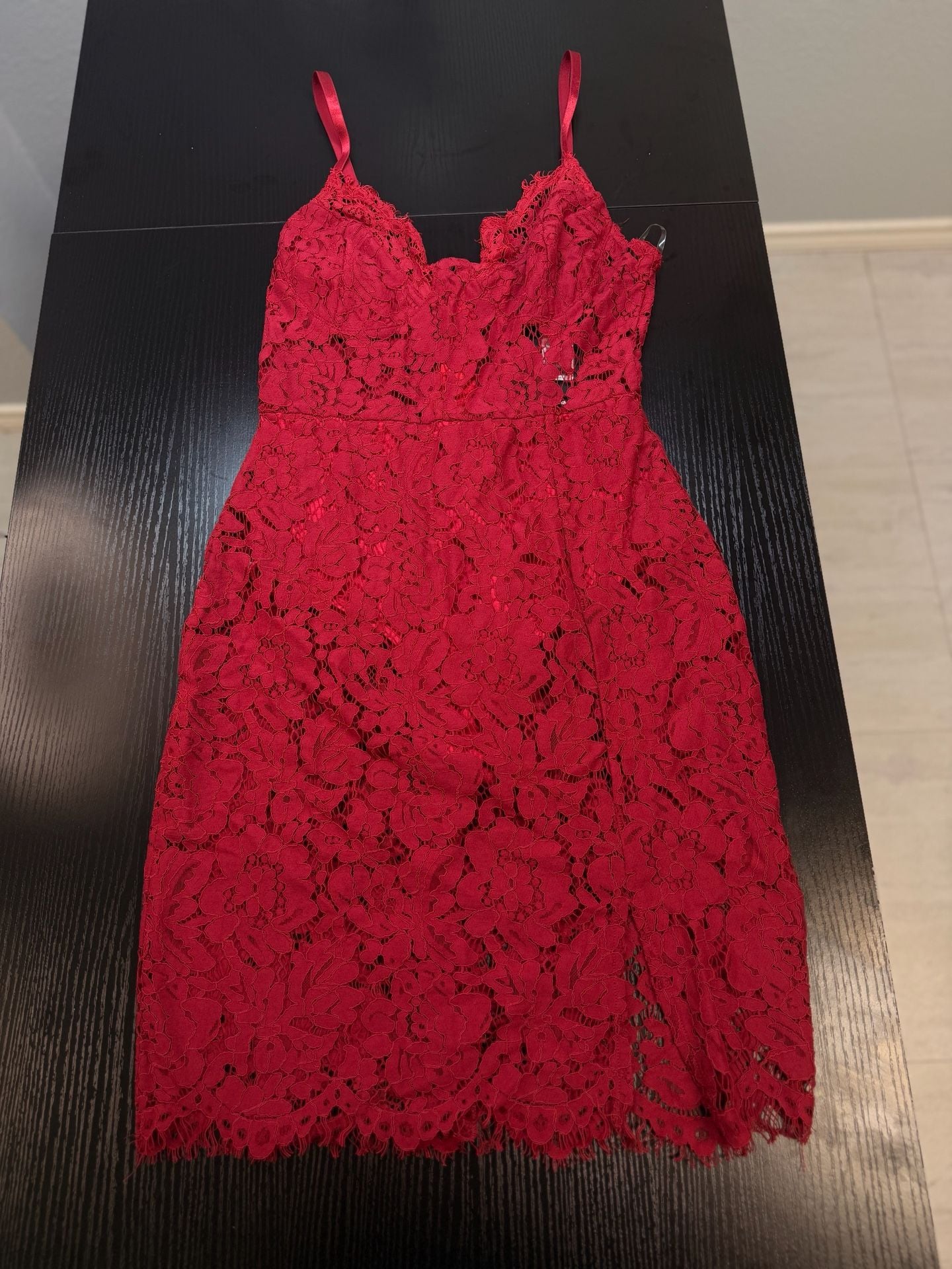 Fashion Nova Dropping Hints Lace Dress in Burgundy 2