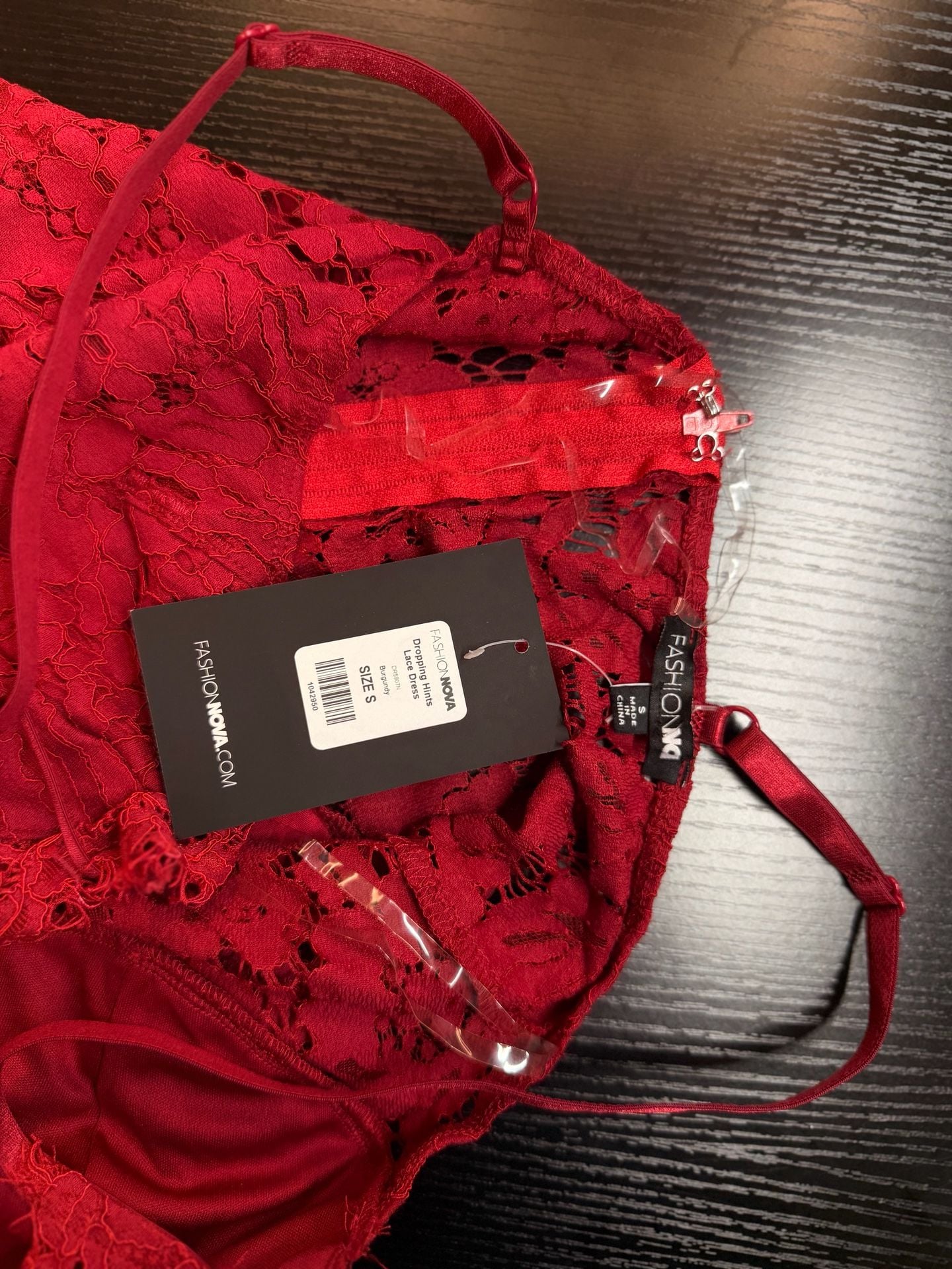 Fashion Nova Dropping Hints Lace Dress in Burgundy 5