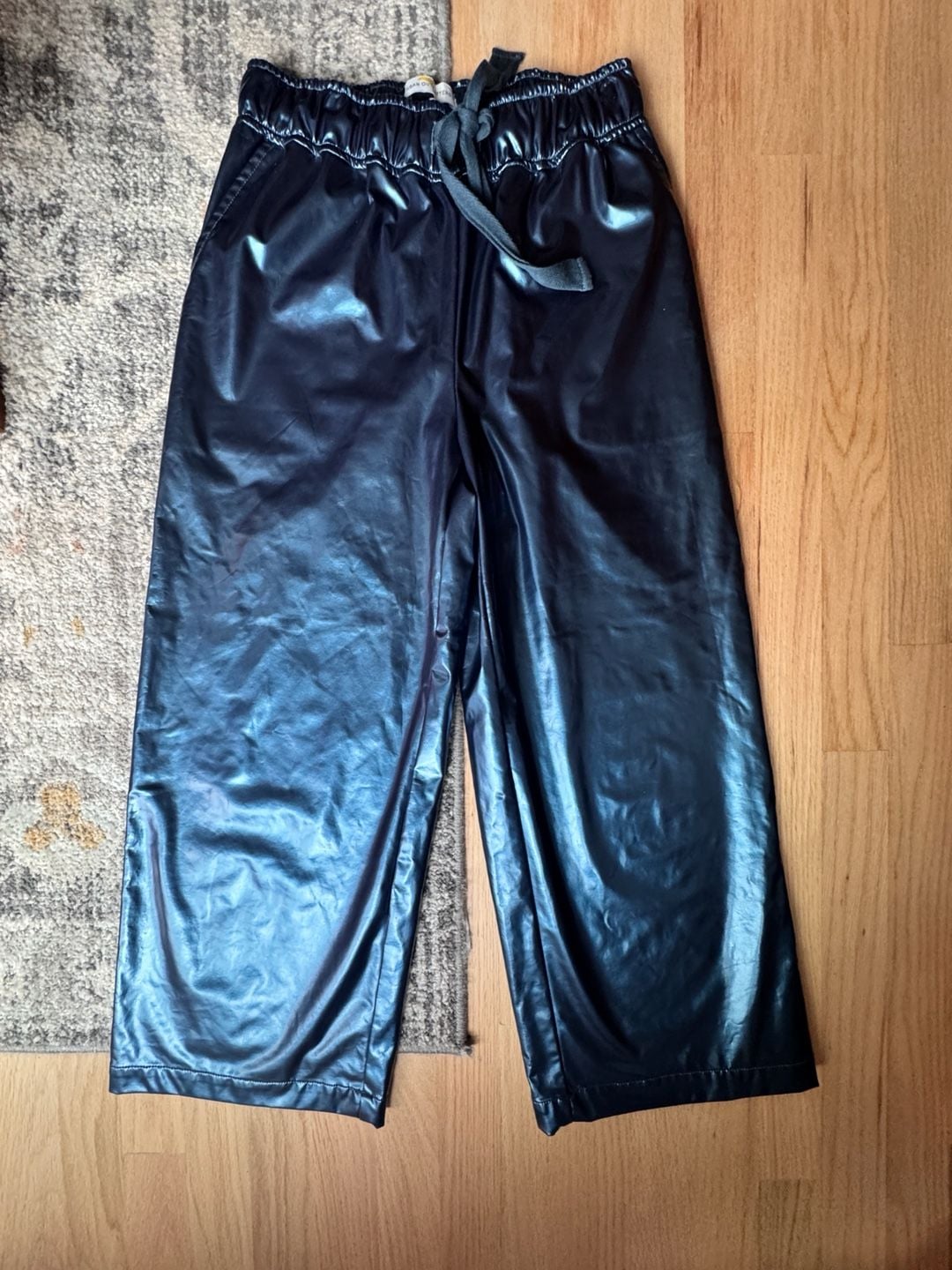 Avant-garde Urban Outfitters Faux Leather Shiny Wide Leg festival Pants XS 2