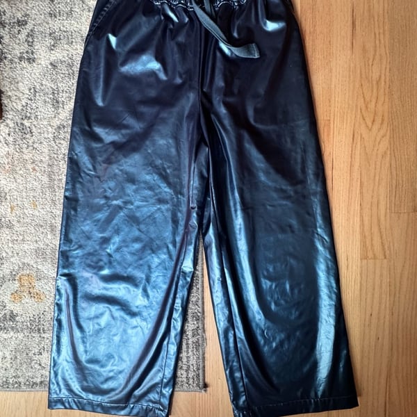 Avant-garde Urban Outfitters Faux Leather Shiny Wide Leg festival Pants XS