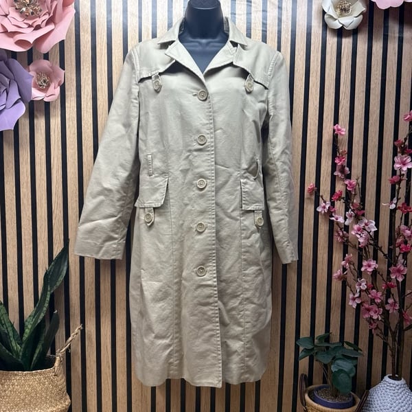 Mossimo Women's Tan Single Breasted Cotton Blend Trench Coat