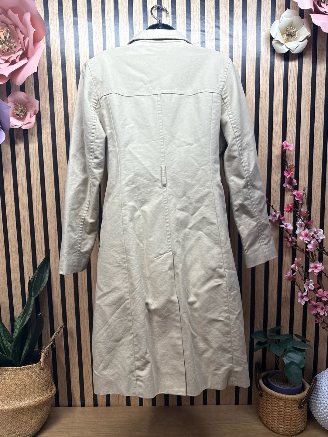Mossimo Women's Tan Single Breasted Cotton Blend Trench Coat 5