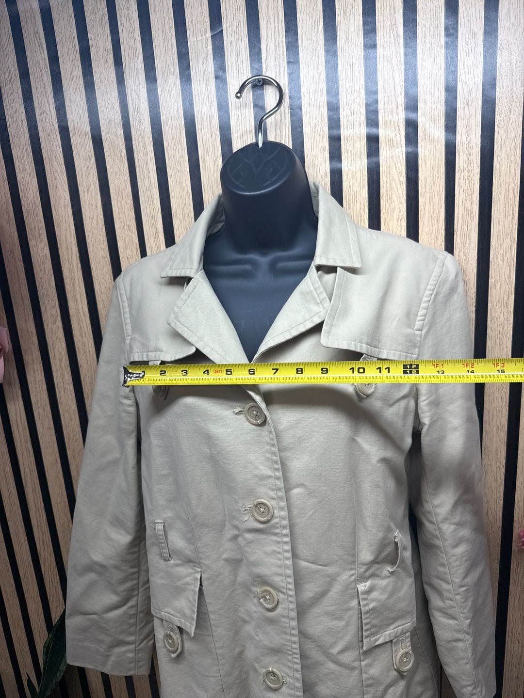 Mossimo Women's Tan Single Breasted Cotton Blend Trench Coat 6