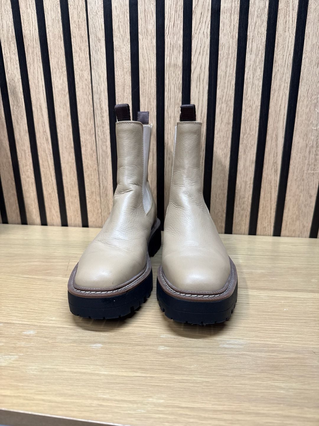 Sam Edelman Laguna Waterproof Chelsea Boot in Sesame Leather 2